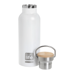 White Thermos 500ml | Bamboo Lid
