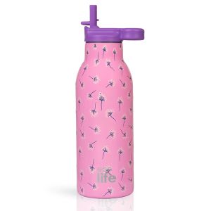 Pink Dandellion Thermos 550ml | Με Εσωτερικό Καλαμάκι