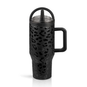 Leopard Black 900ml (2Handles Lid)