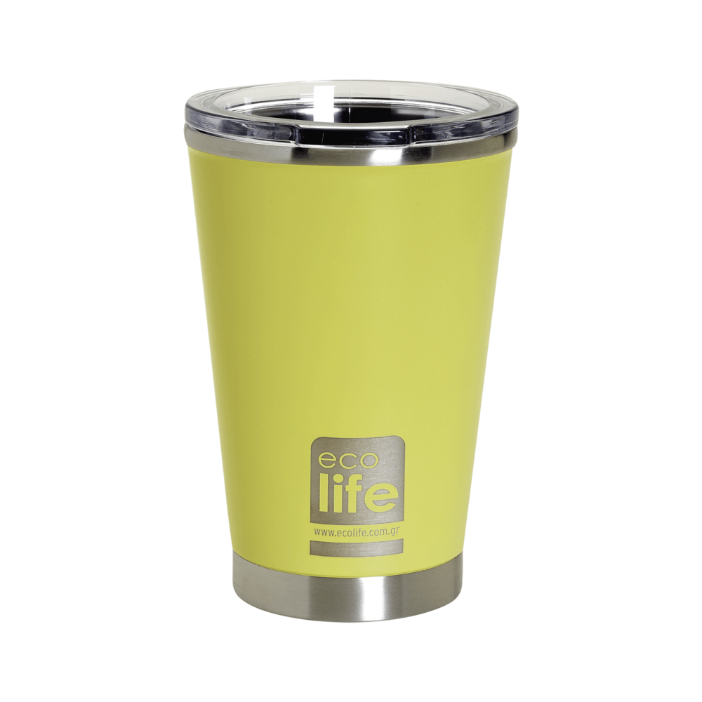 Yellow Coffee Thermos 370ml | Διαφανές Καπάκι