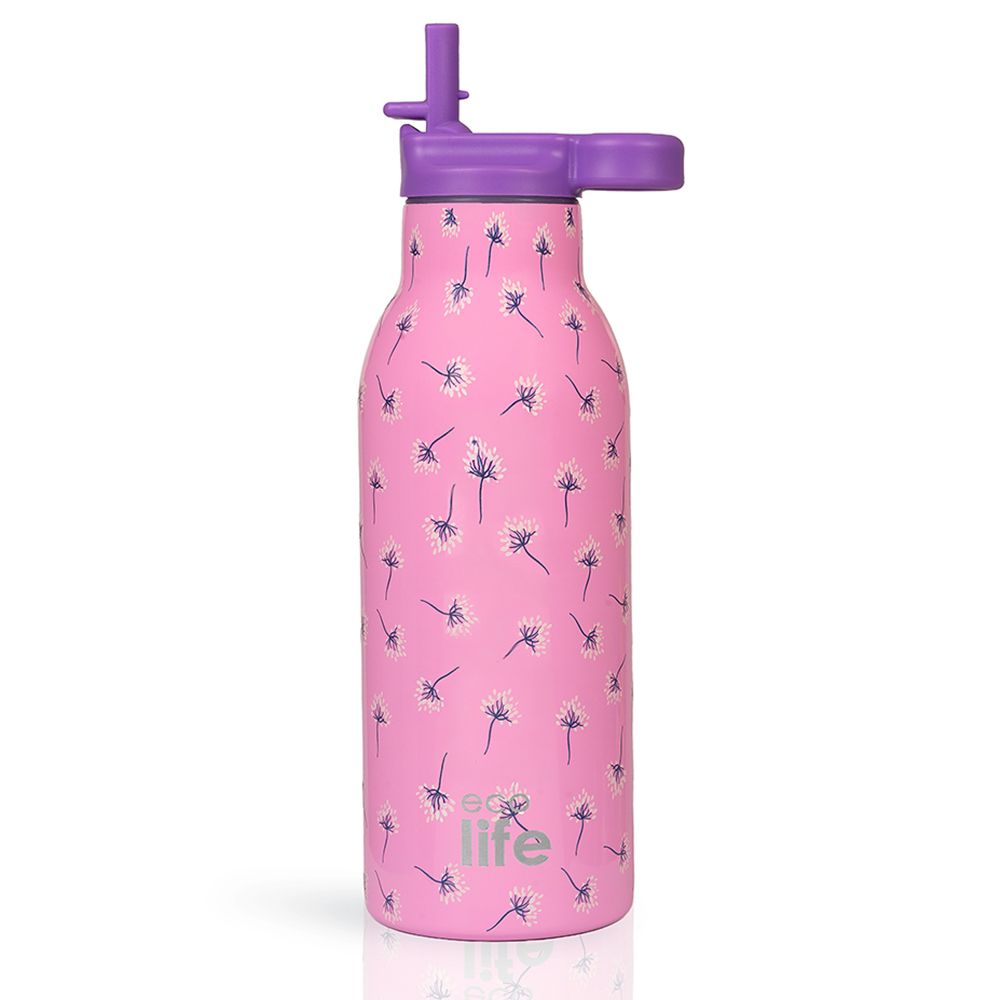 Pink Dandellion Thermos 550ml | Με Εσωτερικό Καλαμάκι