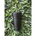 Black Thermos Cup 480ml | Ανοξείδωτο Καλαμάκι