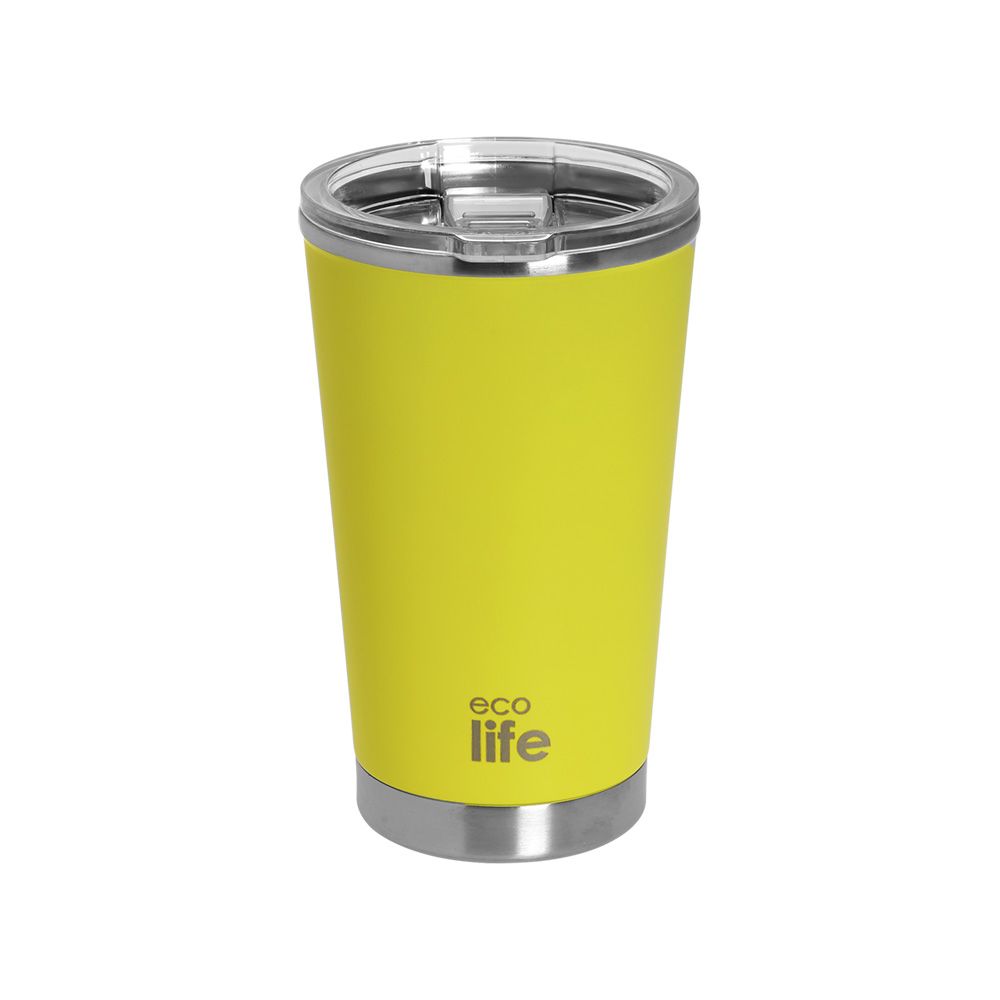 Yellow Coffee Thermos 370ml | Διαφανές Καπάκι